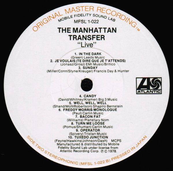 Manhattan Transfer, The : Live (LP,Album,Remastered,Stereo)