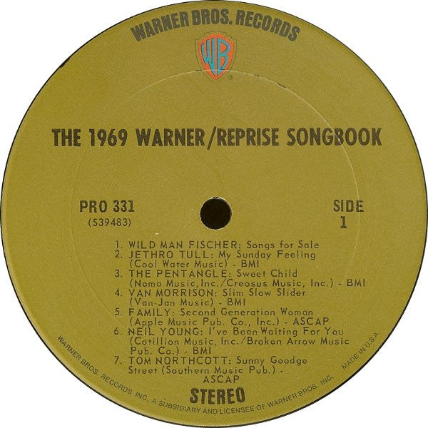 Various : The 1969 Warner / Reprise Songbook (LP,Repress,Sampler,Stereo)
