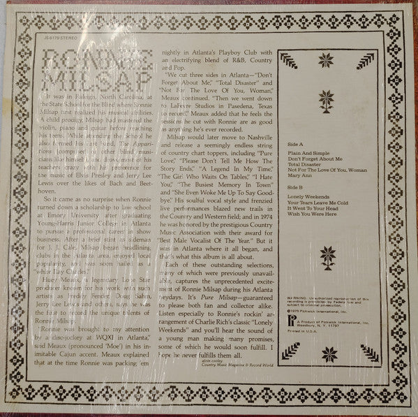 Ronnie Milsap : Plain And Simple (LP,Stereo)
