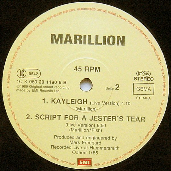 Marillion : Garden Party Live (12",45 RPM,Maxi-Single)