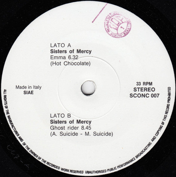 Sisters Of Mercy – Emma / Ghost Rider (7")