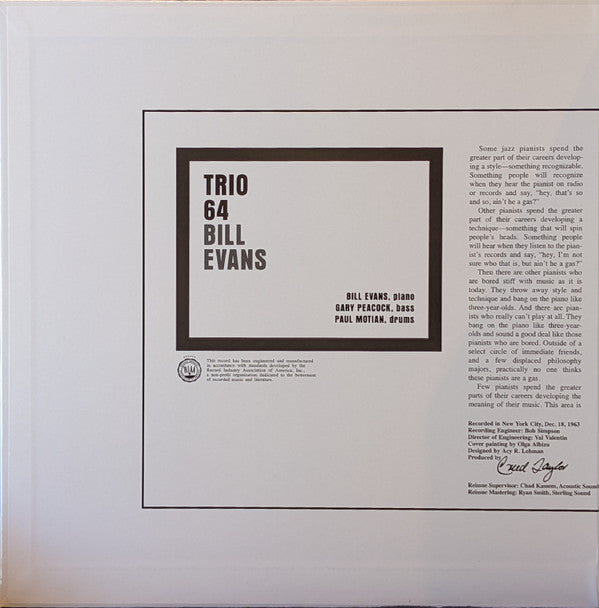 Bill Evans : Trio 64 (LP,Album,Reissue,Stereo)