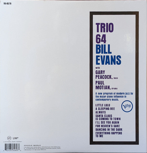 Bill Evans : Trio 64 (LP,Album,Reissue,Stereo)