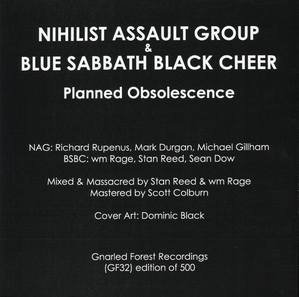 Nihilist Assault Group & Blue Sabbath Black Cheer : Planned Obsolescence (LP,Limited Edition)