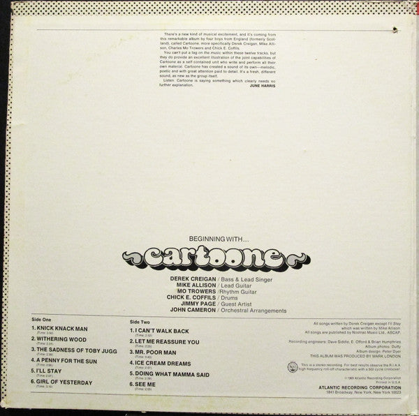 Cartoone : Cartoone (LP,Album,Stereo)