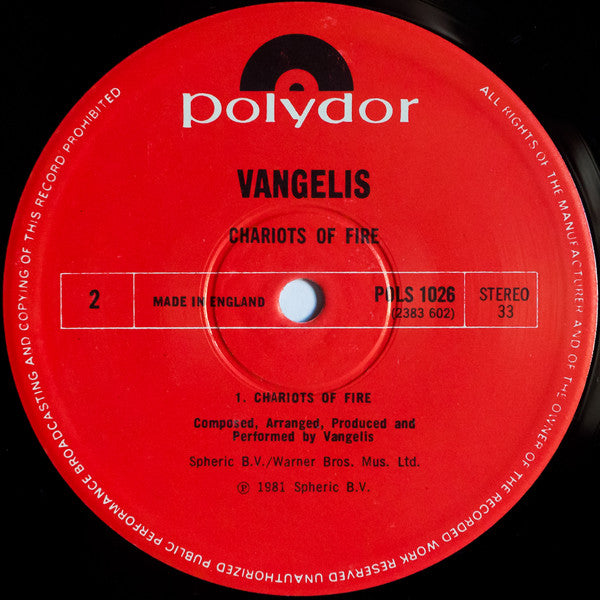 Vangelis : Chariots Of Fire (LP,Album,Limited Edition)