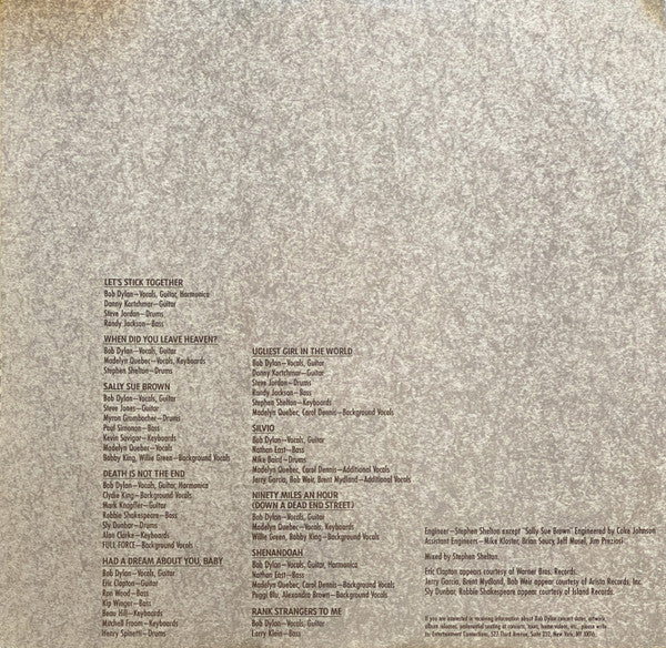 Bob Dylan : Down In The Groove (LP,Album,Stereo)