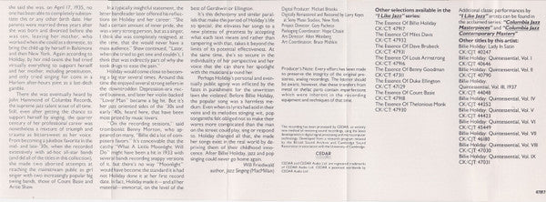 Billie Holiday : The Essence Of Billie Holiday (Compilation,Mono,Remastered)