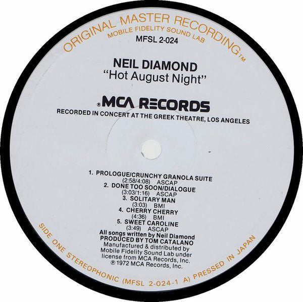 Neil Diamond : Hot August Night (LP,Album,Limited Edition)