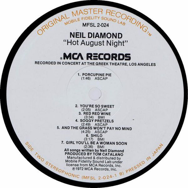 Neil Diamond : Hot August Night (LP,Album,Limited Edition)