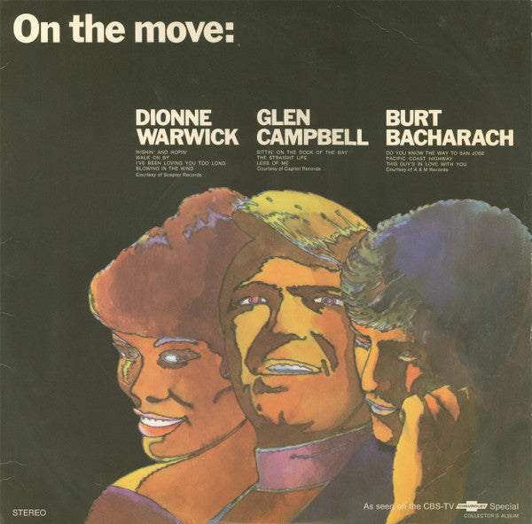 Dionne Warwick, Glen Campbell, Burt Bacharach : On The Move (LP,Compilation,Stereo)