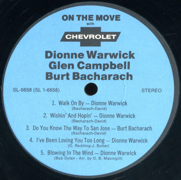 Dionne Warwick, Glen Campbell, Burt Bacharach : On The Move (LP,Compilation,Stereo)