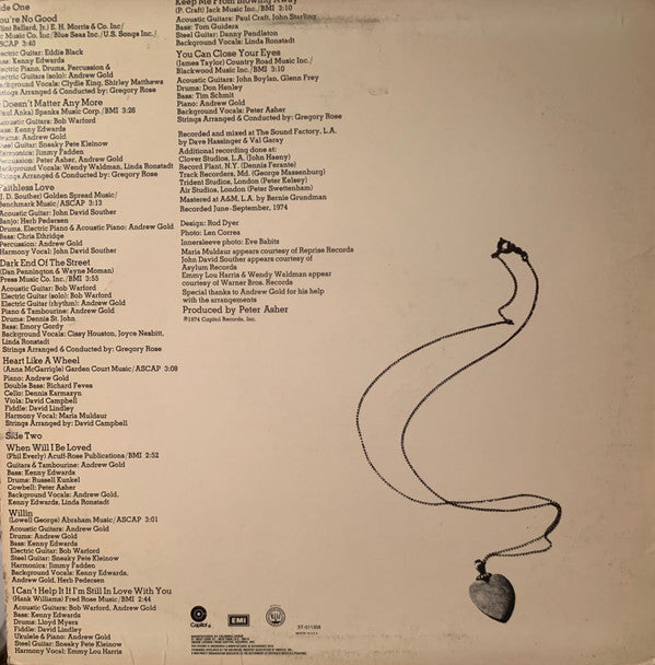 Linda Ronstadt : Heart Like A Wheel (LP,Album,Club Edition)