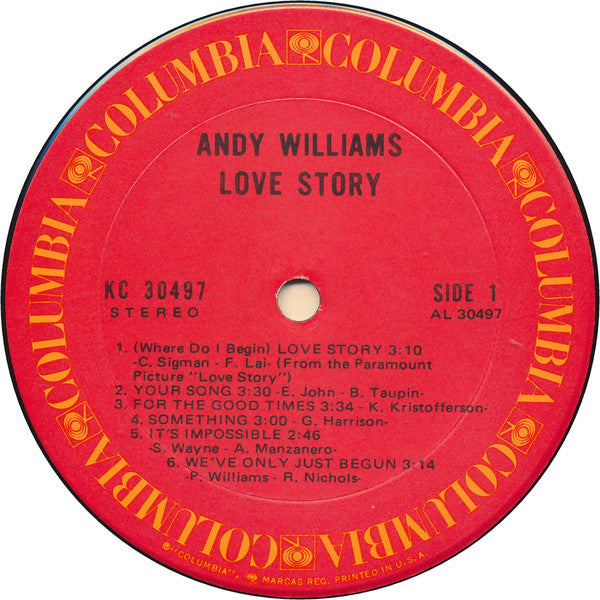 Andy Williams : Love Story (LP,Album)