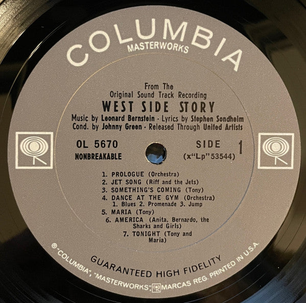 Leonard Bernstein : West Side Story (The Original Sound Track Recording) (LP,Album,Reissue,Mono)