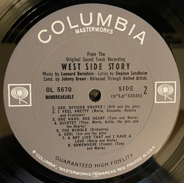 Leonard Bernstein : West Side Story (The Original Sound Track Recording) (LP,Album,Reissue,Mono)