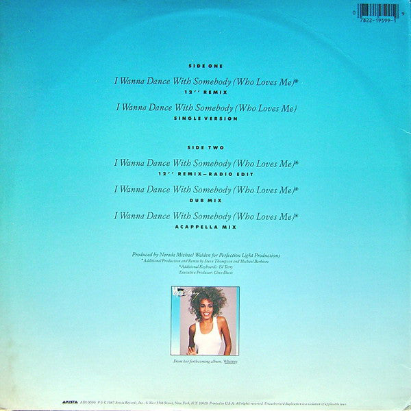 Whitney Houston : I Wanna Dance With Somebody (Who Loves Me) (12",33 ⅓ RPM,Single)