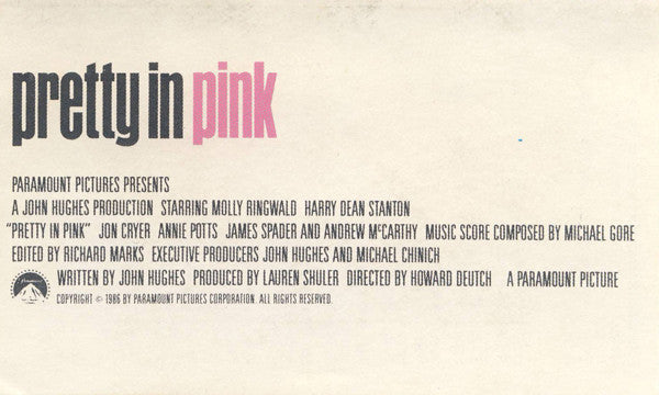 Various : Pretty In Pink - The Original Motion Picture Soundtrack (Compilation)