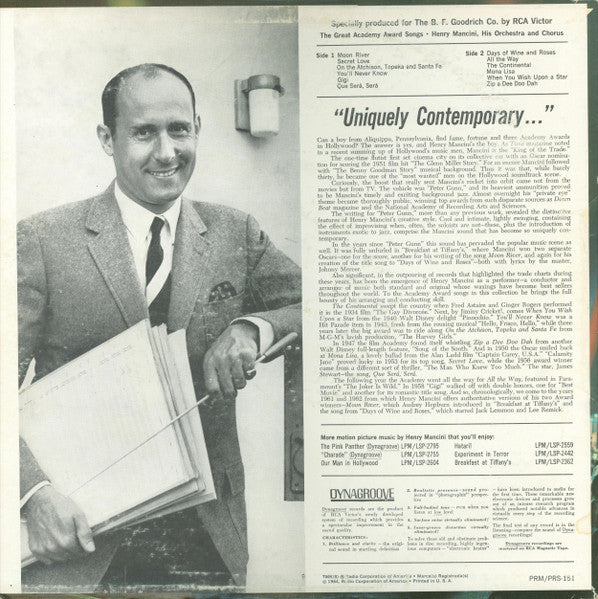 Henry Mancini : Plays The Great Academy Award Songs (LP,Limited Edition,Stereo)