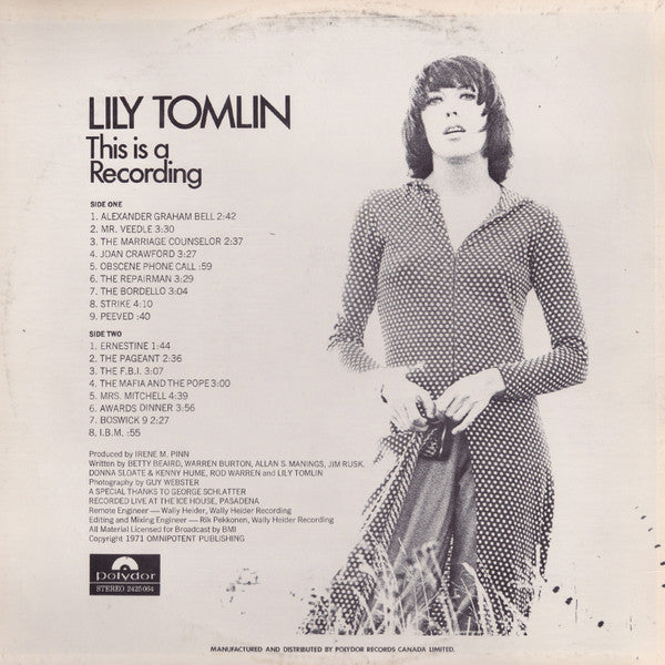 Lily Tomlin : This Is A Recording (LP,Album)