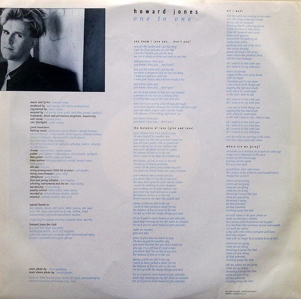 Howard Jones : One To One (LP,Album)