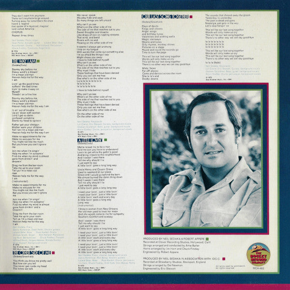 Neil Sedaka : Sedaka's Back (LP,Album)