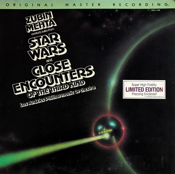 Zubin Mehta Conducts Los Angeles Philharmonic Orchestra : Suites From Star Wars And Close Encounters Of The Third Kind (LP,Album,Limited Edition,Remastered)