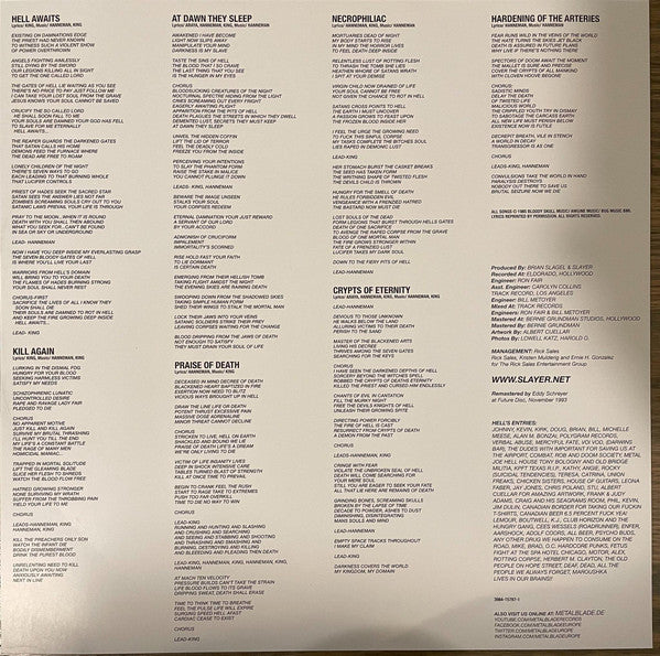 Slayer : Hell Awaits (LP,Album,Limited Edition,Reissue,Remastered)