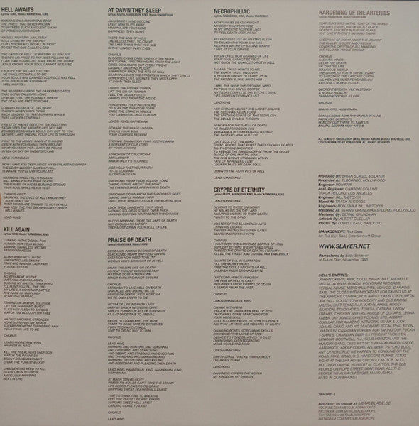 Slayer : Hell Awaits (LP,Album,Reissue,Remastered)