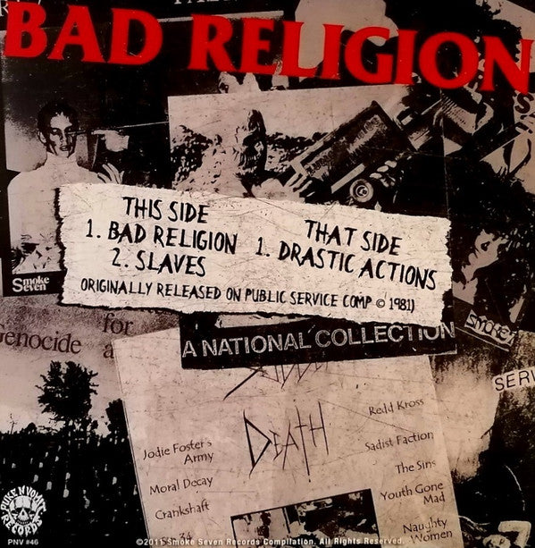 Bad Religion : Bad Religion (Public Service Comp Tracks 1981) (7",45 RPM,Repress)