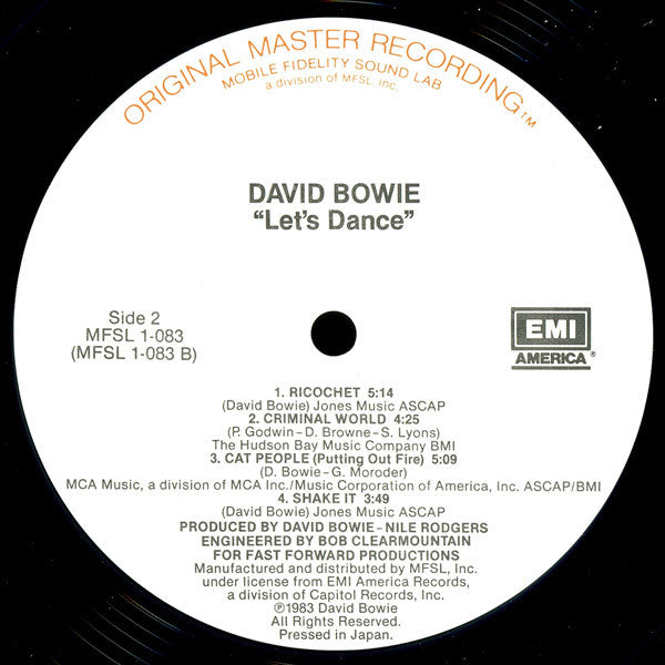 David Bowie : Let's Dance (LP,Album,Limited Edition,Reissue,Remastered,Stereo)