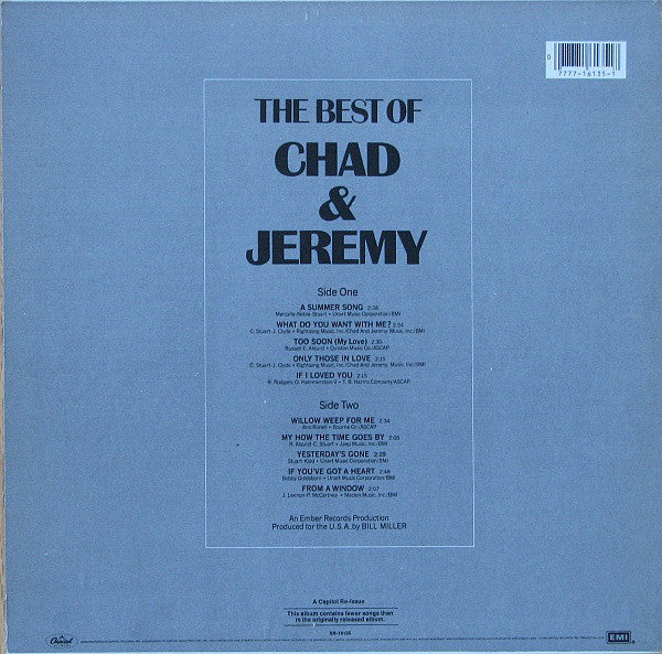 Chad & Jeremy : The Best Of Chad & Jeremy (LP,Compilation,Reissue)