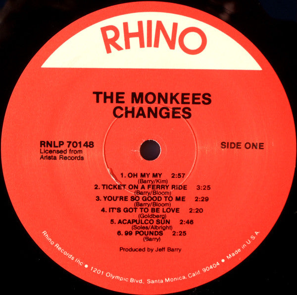 Monkees, The : Changes (LP,Album,Reissue)