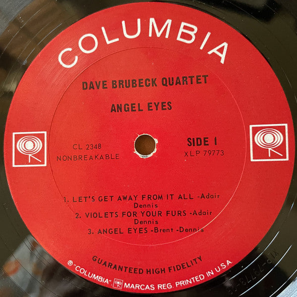 Dave Brubeck Quartet, The : Angel Eyes (LP,Album,Mono)