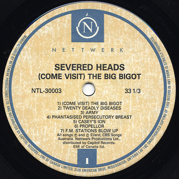 Severed Heads : Come Visit The Big Bigot (LP,Album)