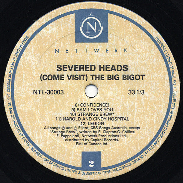 Severed Heads : Come Visit The Big Bigot (LP,Album)