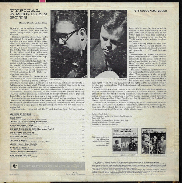 Chad Mitchell Trio, The : Typical American Boys (LP,Album,Stereo)