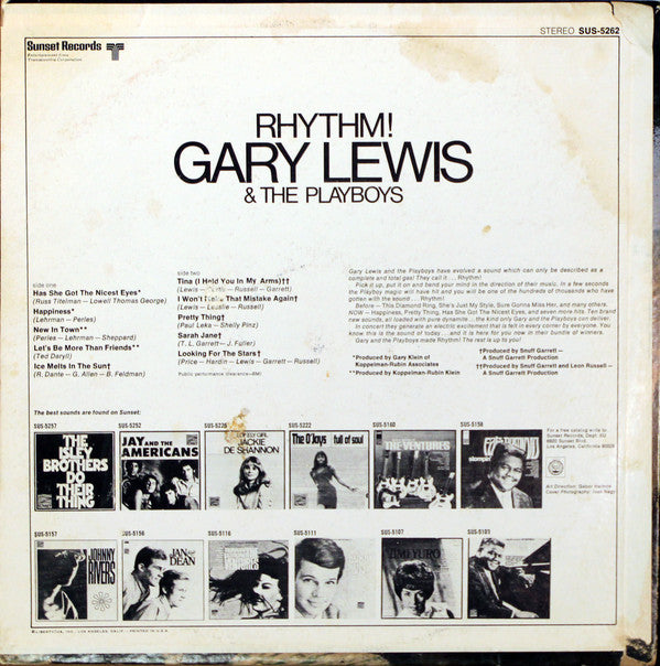 Gary Lewis & The Playboys : Rhythm! (LP,Compilation)