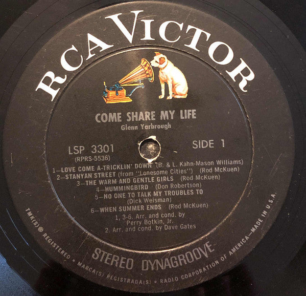 Glenn Yarbrough : Come Share My Life (LP,Album,Stereo)