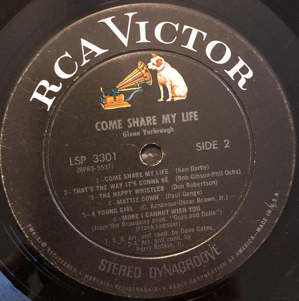 Glenn Yarbrough : Come Share My Life (LP,Album,Stereo)