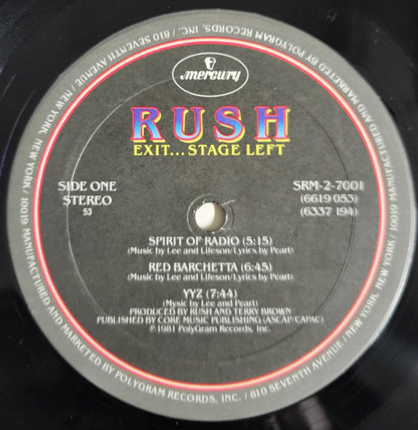 Rush : Exit...Stage Left (LP,Album,Repress)