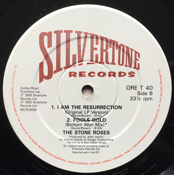 Stone Roses, The : I Am The Resurrection (12",33 ⅓ RPM,Single)