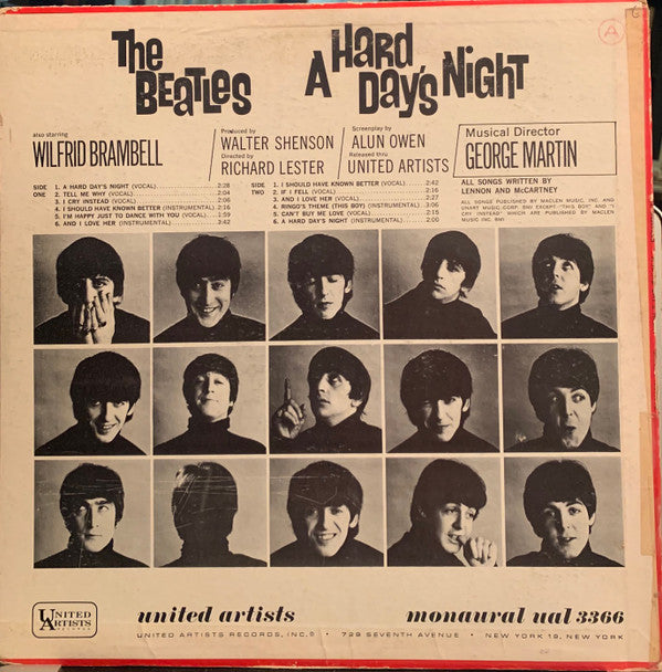 Beatles, The : A Hard Day's Night (Original Motion Picture Sound Track) (LP,Album,Mono)