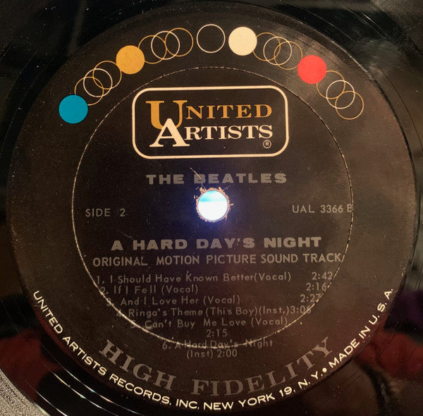 Beatles, The : A Hard Day's Night (Original Motion Picture Sound Track) (LP,Album,Mono)