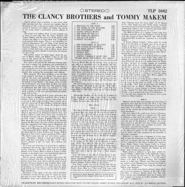 Clancy Brothers & Tommy Makem, The : The Clancy Bros. & Tommy Makem (LP,Album,Reissue,Stereo)