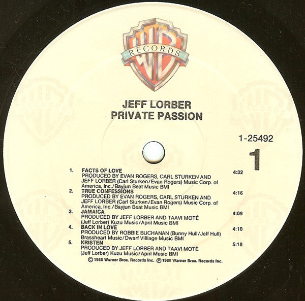 Jeff Lorber Featuring Karyn White And Michael Jeffries : Private Passion (LP,Album)