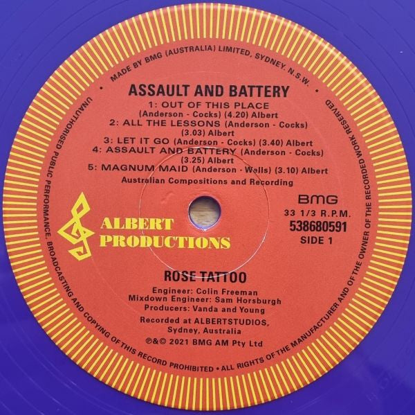 Rose Tattoo : Assault & Battery (LP,Album,Reissue)