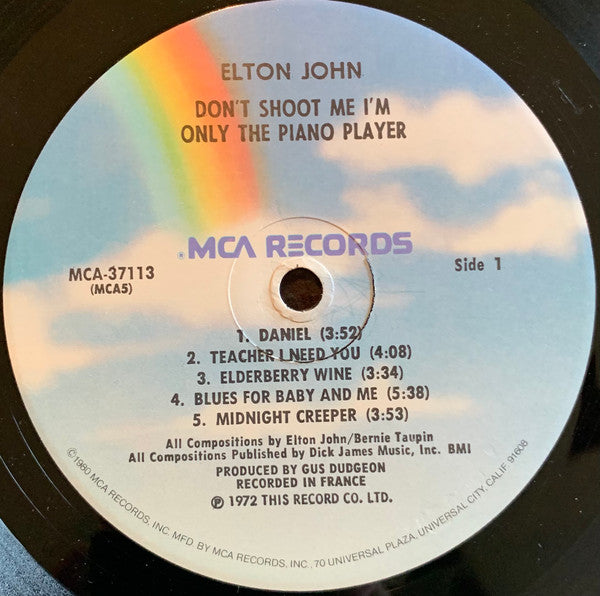 Elton John : Don't Shoot Me I'm Only The Piano Player (LP,Album,Reissue)