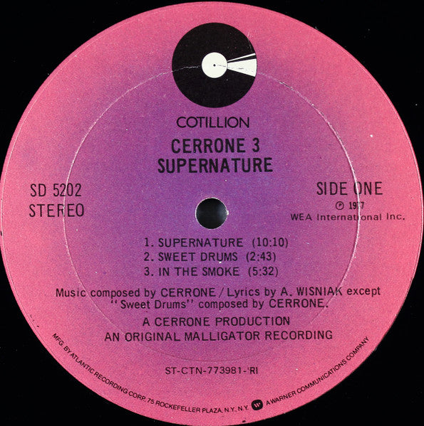 Cerrone : Cerrone 3 - Supernature (LP,Album,Mixed,Stereo)