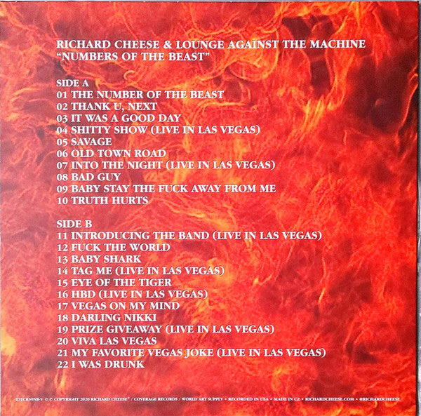 Richard Cheese & Lounge Against The Machine : Numbers Of The Beast (LP,Album,Limited Edition,Stereo)